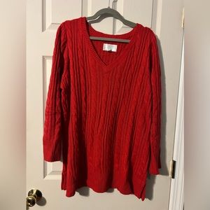Avenue sweater collection ribbed v-neck red women’s 18/20